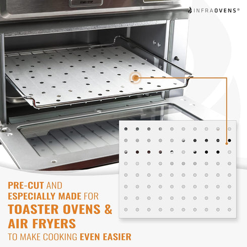 Parchment Paper Sheets for Toaster Oven Air Fryer 9 x 11 Compatible with Gowise, Cuisinart, Black Decker, Emeril Lagasse, Breville + More, Perfora...
