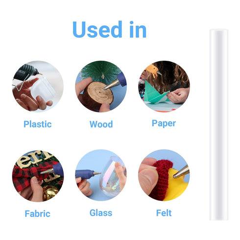 ENPOINT Clear Hot Glue Sticks Full Size, 24 PCS Hot Melt Glue Sticks Standard, Craft Glue Sticks for Fabric Wood, All Temp Adhesive Glue Sticks fo...