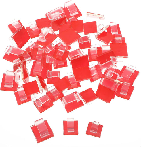 Maitys 60 Pieces Christmas Cable Clips with Adhesive, Heavy Duty Hooks for Outdoor Light Clips with Tapes, 3 Size Decoration Self Adhesive Strips ...