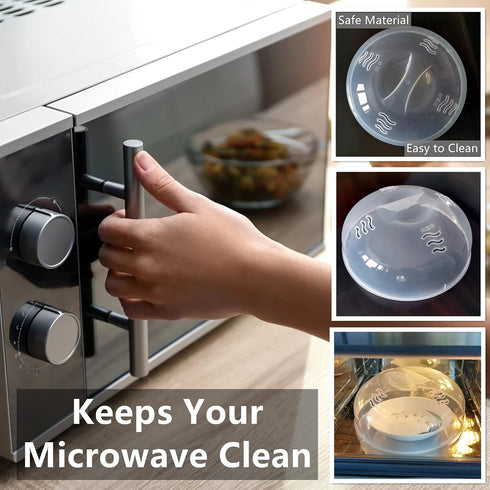 Microwave Splatter Cover for Food Large Microwave Plate Food Cover With Easy Grip Handle Anti-Splatter Lid With Enlarge Perforated Steam Vents,11....