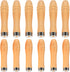 12 PCS Wooden File Handle Round Hole Small Wooden Handle File Special Handle with Metal Collars Wooden File Handle Set Checkering File Handle for ...