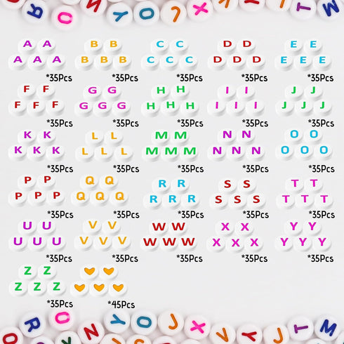 Letter Beads Kit, 26 Alphabet Beads with Heart Beads for Friendship Bracelets Necklace Jewelry Making (Colorful Letter)...