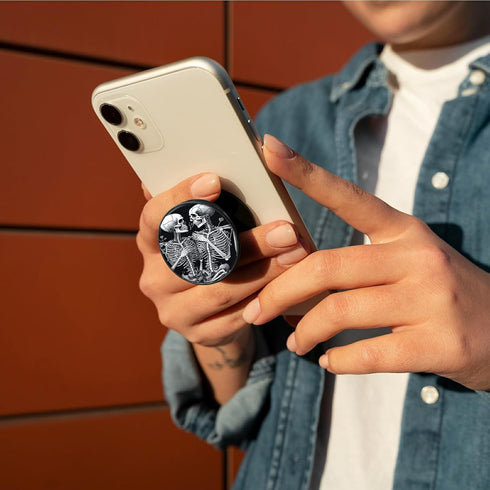 2-Pack Phone Case Holder for Fingers, Pop it for Phone, Phone Grip with Expanding Kickstand Compatible with All Phones and Tablets, Skull Leaf...
