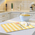 Qilmy Yellow Checked Dish Drying Mat for Kitchen Countertop, Absorbent Dry Mats for Dishes Draining Pad-18" x 24"...