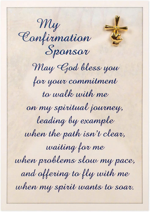 Abbey Gift 3.75" x 5.5" Confirmation Sponsor Pin and Card...