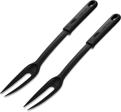 Nylon Fork Made of Heat Resistant Nylon with Plastic Handle with Hole Ideal for use with Non-Stick Pots and Pans (Pack Of 2) - By Ram Pro...
