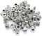 LolliBeads (TM) Antiqued Silver Tone Bracelet Jewelry Marking Large Hole Spacer Beads Round Tube Charm Beads (80pcs)...