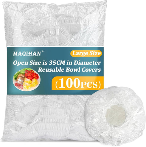 100 Bowl Covers Bread Proofing - Large Plastic Wrap for Food Sourdough Bread Baking Bread Rising Elastic Reusable Plate Covers Outdoor Food Fresh ...