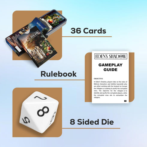 Eden's Shadow. A Christian Card Game for Church Youth Groups, Sleepovers, Slumber Parties and Bible Groups. Fun, Interactive Play with Social Infe...
