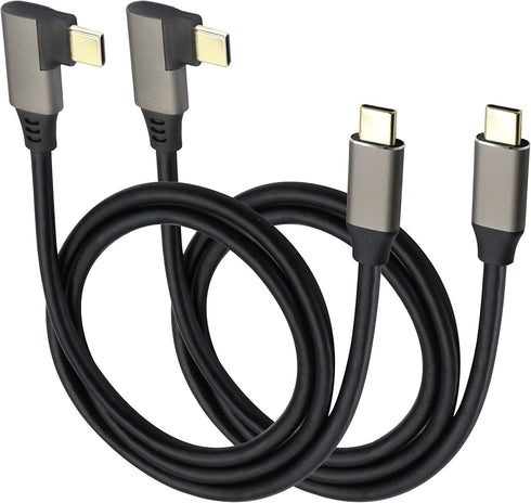 90 Degree USB C to USB C 3.1 Gen 2 Cable USB Right Angle 3.1 Type C Male to Male Extension Cable Fast Charging Compatible for Google Pixel 3XL,Sam...