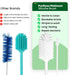 purifyou Platinum Silicone Water Bottle Cleaner Brush, Extra Long Handle 16 inch, with Cap Brush for Tumblers, Drinking Glasses, Vase - Perfect fo...