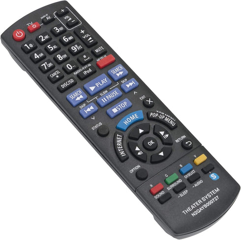N2QAYB000727 Replace Remote Control fit for Panasonic Blu-ray Disc Home Theater Sound System SC-BTT196 SA-BTT190 SA-BTT195 SA-BTT196 SA-BTT490 SB-...
