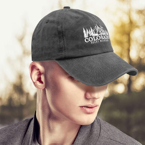Colorado Rocky Mountain Baseball Hat American Sun Hat Pigment Black Womens Golf Hat Gifts for Grandma Baseball Cap...