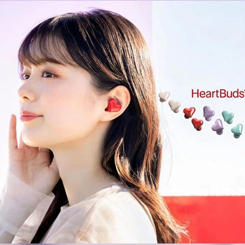 Dpofirs Wireless Earbuds, Heart Shaped Stylish Lightweight Noise Canceling Stereo in Ear Bluetooth Earphones, Includes Charging Case and 6 Ear Tip...