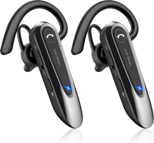 Link Dream Bluetooth Earpiece Wireless CVC8.0 Headset for Cell Phone Dual Mic Noise Canceling Handsfree Phone Earpiece with Mute 20Hrs Talk Time 1...