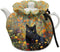 Black Cat Floral Print Tea Pot Cosy Cotton Tea Cozy for Teapots Dust Cover Insulated Kettle Cover Teapot Warmer for Home Kitchen Decorative Access...