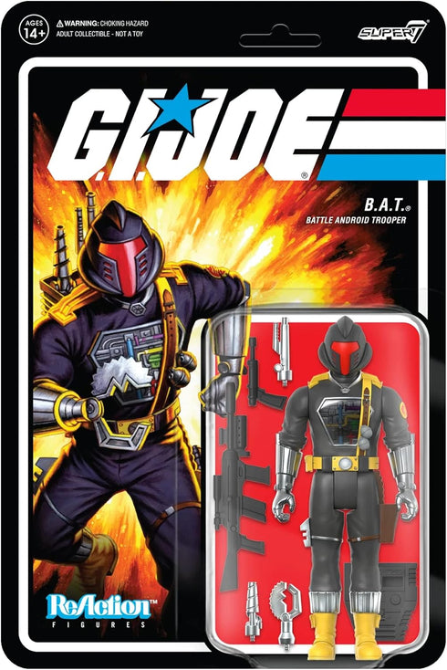 Super7 G.I. Joe Cobra B.A.T. - 3.75" G.I. Joe Action Figure with Accessory Classic Cartoon Collectibles and Retro Toys...