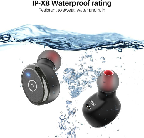 TOZO T10 (Classic Edition) Bluetooth 5.3 Wireless Earbuds with Wireless Charging Case IPX8 Waterproof Stereo Headphones in Ear Built in Mic Headse...
