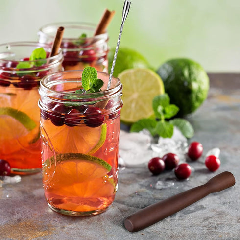 Patelai Wooden Cocktail Drinks Muddler Bar Muddler and 12 Inches Bar Spoon Stainless Steel Shaker Spiral Mixing Spoon for Making Cocktails Mojito ...