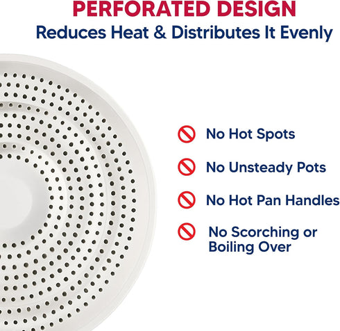 HIC Kitchen Heat Diffuser Reducer Flame Guard with Removable Handle, Stainless Steel...
