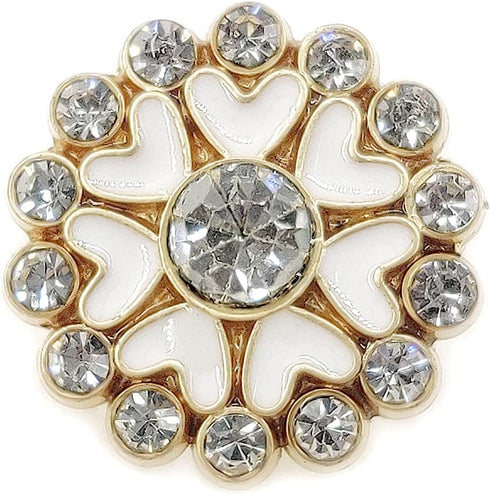 White Enamel Hearts Circle Sewing Shank Buttons 20 Pcs - 18mm, 23/32"...