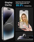 Usergrt Compatible with iPhone 14 Pro Glass Screen Protector, Fast Install with Auto Alignment Frame, Ultra Hard, Curved Edge Full Coverage Case F...