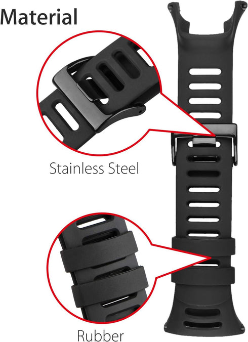 Replacement Suunto Ambit Watch Band Strap – Premium Watchband for Suunto Ambit 3 Peak, 3 Sport, 3 Run, 2R, 2S, 2, and 1 – Screwdriver Included...