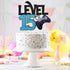 Level 15 Game Birthday Cake Topper - Video Game Boy's 15th Birthday Level Up Party Blue Cake Supplies - Game On Winner Gaming Party Decoration...
