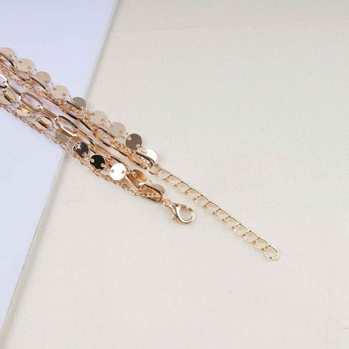 Bohemia Layered Disc Choker Necklace Tiny Disc Chain Necklace Gold Paperclip Chain Necklace Disc Coin Pendant Necklace Jewelry for Women and Girls...