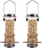 MIXXIDEA Wild Bird Feeders for Outdoors Hanging 2 Pack Stainless Steel Tube Bird Feeder Squirrel Proof, Finch Feeder for Garden Backyard Decoratio...