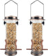 MIXXIDEA Wild Bird Feeders for Outdoors Hanging 2 Pack Stainless Steel Tube Bird Feeder Squirrel Proof, Finch Feeder for Garden Backyard Decoratio...