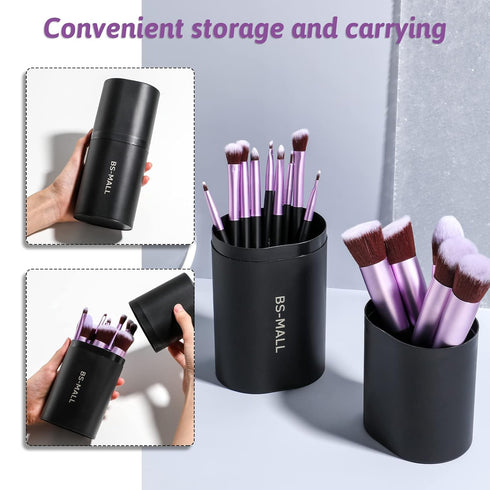 BS-MALL Makeup Brushes Premium Synthetic Foundation Powder Concealers Eye Shadows 14 Pcs Purple...