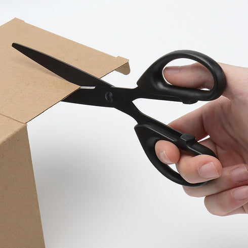 Black Office Scissors 7 Inch All Purpose Sharp Scissor Stainless Steel Blade Shears Straight ABS Handle Shear for Paper, DIY Craft, Office, School...