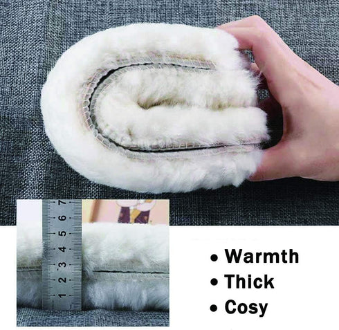 Bacophy 2 Pairs Genuine Thick Sheepskin Fleece Insoles for Women, Premium Warm Fluffy Wool Replacement Cozy Breathable Inner Soles for Shoes Boots...