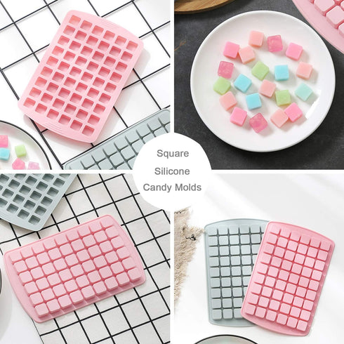 Verdental Small Square Silicone Candy Molds 108 Cavities Non-stick Chocolate Basic Molds for Hard Candy, Cake, Chocolate, Ice Cubes, Gummy, Carame...