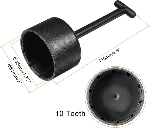 MECCANIXITY 10 Teeth E26/E27 Socket Ring Removal Tool T Type for Medium Base, Light Replacing Accessories Black Plastic, Pack of 3...