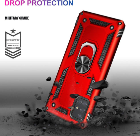 LUMARKE for Galaxy A51 4G Case with Screen Protector,Pass 16ft. Drop Tested Military Grade Protective Phone Cover with Magnetic Ring Kickstand Com...