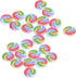 100pcs Wood Craft Buttons, 15mm Wooden Buttons 2 Holes Rainbow Cyclone Design Buttons for Sewing Colorful Buttons for Sewing Crafting DIY Craft...