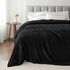 BEDELITE Fleece Blankets Queen Size for Bed, Luxury Plush Cozy Fuzzy Black Blanket 90x90 Inches, Super Soft Warm Lightweight Throw Blanket All Sea...
