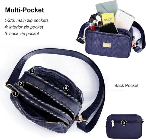 WITERY Small Crossboby Purse for Women - Waterproof Nylon Crossbody Phone Purse Shoulder Bag with Adjustable Strap...