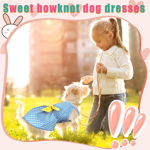 6 Pieces Puppy Dog Dress Pet Bowknot Princess Dress Puppy Floral Vest Skirt Pet Summer Dress Dog Cute Rosette Sundress Apparel for Small Dog Cat P...