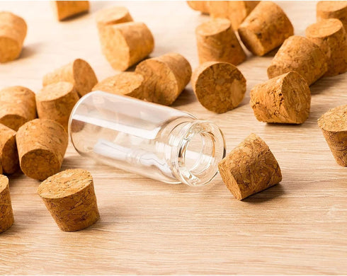 Size #4 Tapered Cork Plugs for Small Bottles and Test Tubes (0.6 x 0.47 x 0.5 in, 100 Pack)...