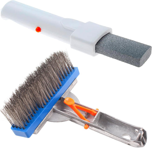 Pool Cleaning Kit for Concrete and Gunite Pools, Includes (1 Pumice Stone), (1 Stainless Steel Brush)...