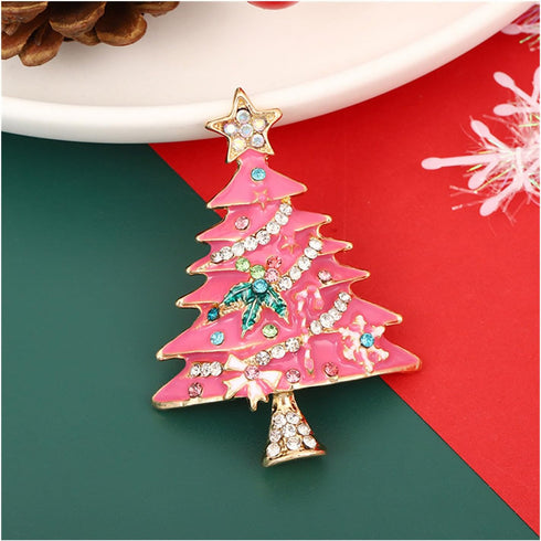 Christmas Tree Brooch Pins For Women Cute Star Bow Snowflake Christmas Enamel Pin Holiday Christmas Tree Jewelry...