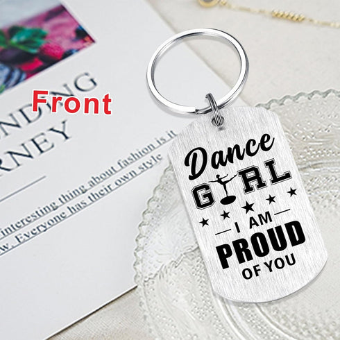 Laluminter Dancer Gifts for Girls Women - Dance Girl I Am Proud of You- Dancing Girl Keychain for Dancer Lovers Daughter...