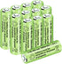 12PCS 1.2V 1800mAh Ni-MH AA Rechargeable Battery for Wireless Microphones, Electric Toys, Remote Mice, Calculators, Razors, Keyboards (12PCS Batte...