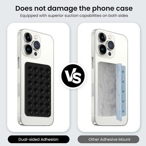 2 Pack Suction Cup Phone Case Mount Double-Sided,Silicon Sticky Phone Stand for iPhone and Android, Hands-Free Strong Grip Holder for Selfies and ...