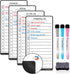 Magnetic Dry Erase List Board Set for Fridge, Dry Erase to Do List & Grocery List Refrigerator Whiteboard - Set of 4, 3 Markers + Eraser...