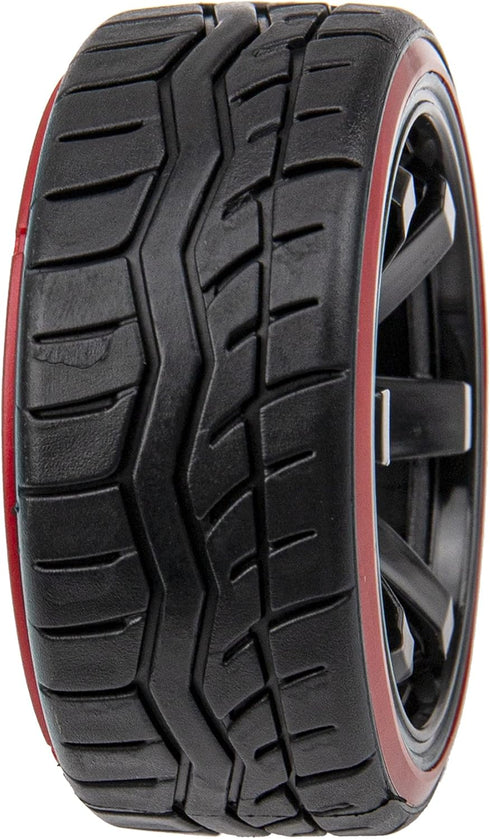 Hard Plastic Wheel Rims & Plastic Tires 12mm Hex Compatible with Traxxas HSP Tamiya Kyosho Himoto 1/10 RC Drift Car (Style 1)...