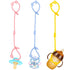 Pacifier Clip,100% Silicone Adjustable Baby Pacifier Clips for Boy and Girl,Features One-Piece Design,for Bottle,Straps for Strollers, High Chair,...